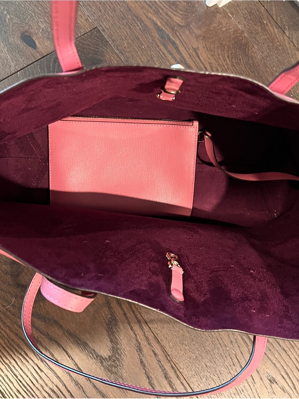 kate spade coral pink leather tote - Picture 3 of 10